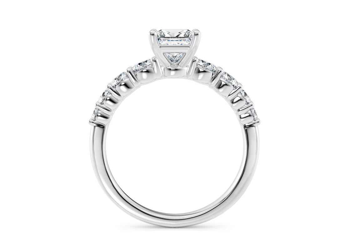 Lyra Diamond Band Platinum Princess Engagement Ring