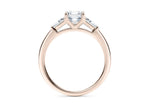 Alexandria Trilogy Rose Gold 18k Asscher Engagement Ring