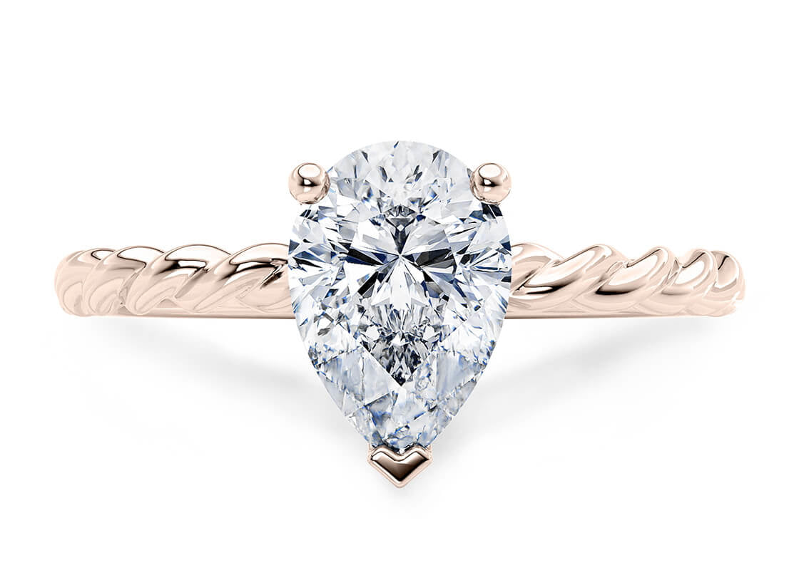 Ascot Solitaire Rose Gold 18k Pear Engagement Ring