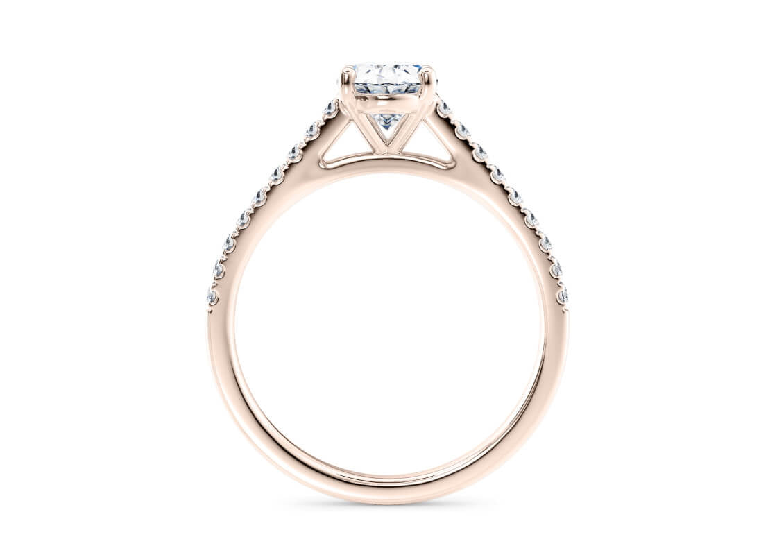 1477 Vintage Rose Gold 18k Oval Engagement Ring