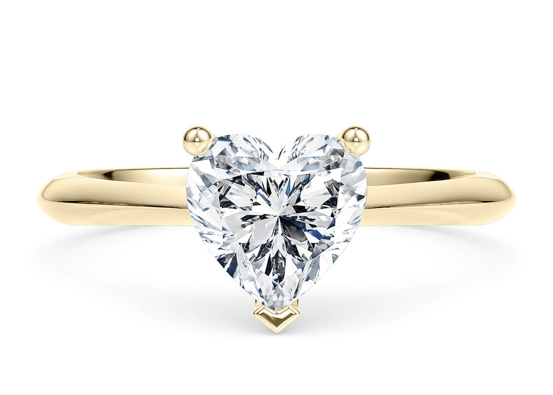 Iris Solitaire Yellow Gold 18k Heart Engagement Ring