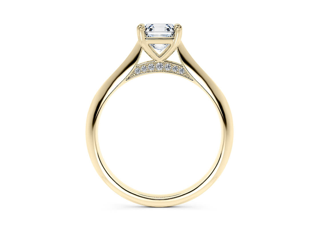 Iris Solitaire Yellow Gold 18k Asscher Engagement Ring
