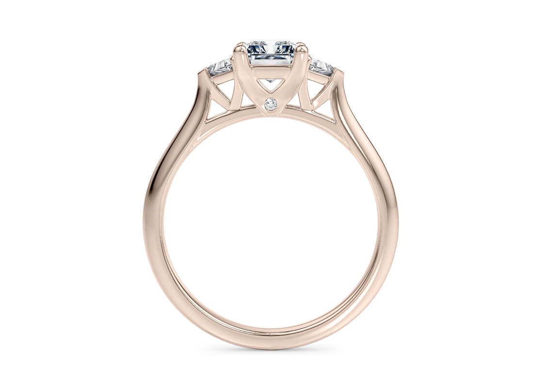 Paris Trilogy Rose Gold 18k Radiant Engagement Ring