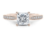 Victoria Diamond Band Rose Gold 18k Princess Engagement Ring