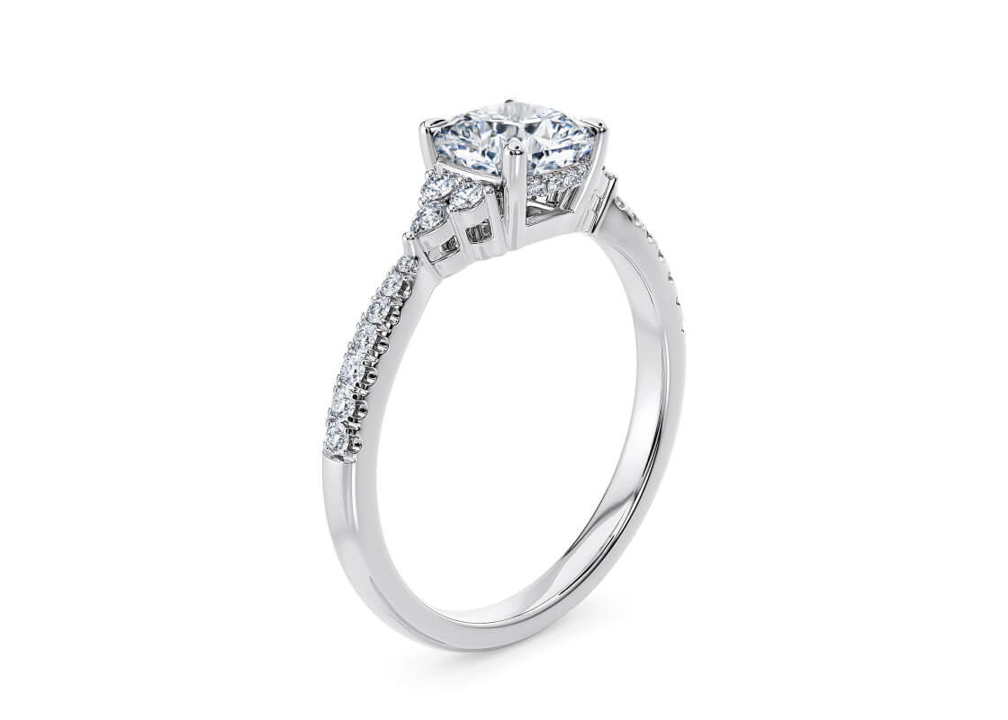 Gaia Vintage Platinum Cushion Engagement Ring