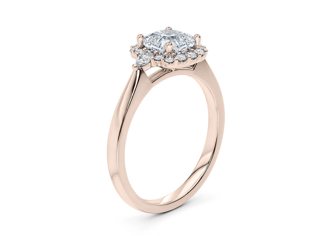 Hampstead Halo Rose Gold 18k Cushion Engagement Ring