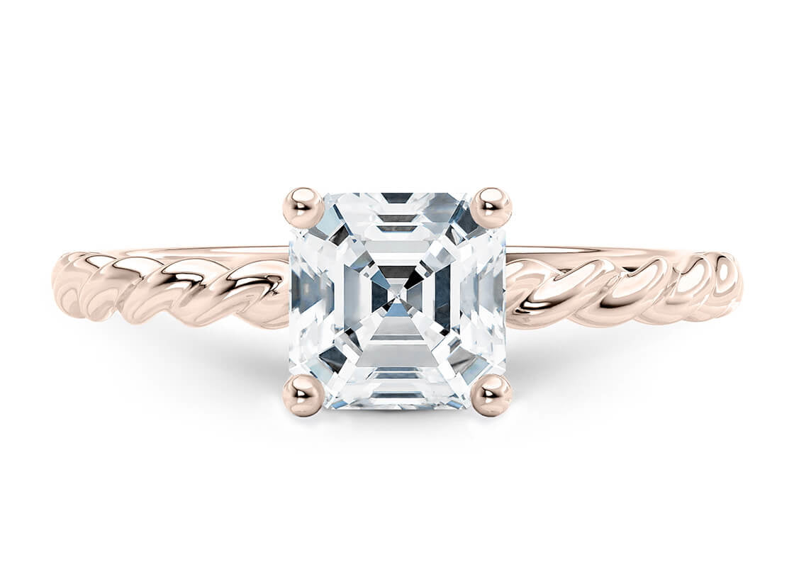Ascot Solitaire Rose Gold 18k Asscher Engagement Ring