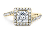 Kew Halo Yellow Gold 18k Princess Engagement Ring