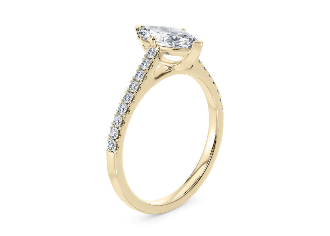 1477 Vintage Yellow Gold 18k Marquise Engagement Ring