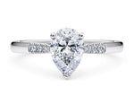 Thea Diamond Band Platinum Pear Engagement Ring