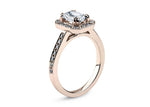 Zelda Halo Rose Gold 18k Emerald Engagement Ring
