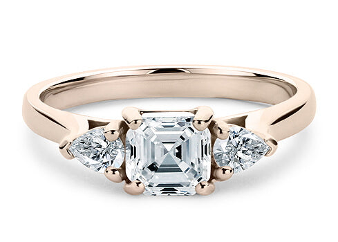 Barcelona Trilogy Rose Gold 18k Asscher Engagement Ring
