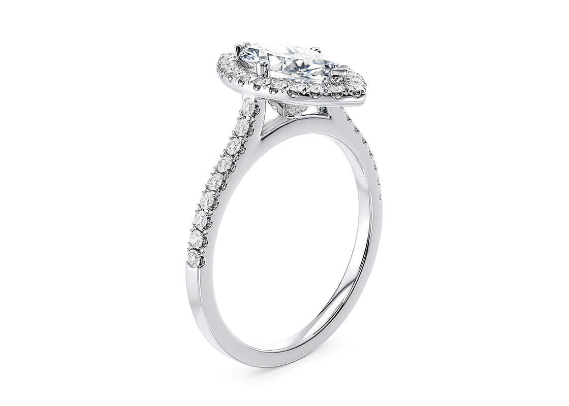 Aphrodite Halo Platinum Marquise Engagement Ring
