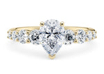 Lyra Diamond Band Yellow Gold 18k Pear Engagement Ring