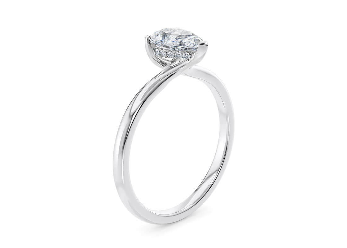 Paloma Solitaire Platinum Pear Engagement Ring