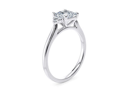 Rosa Vintage Platinum Princess Engagement Ring