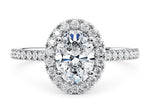 Aphrodite Halo Platinum Oval Engagement Ring