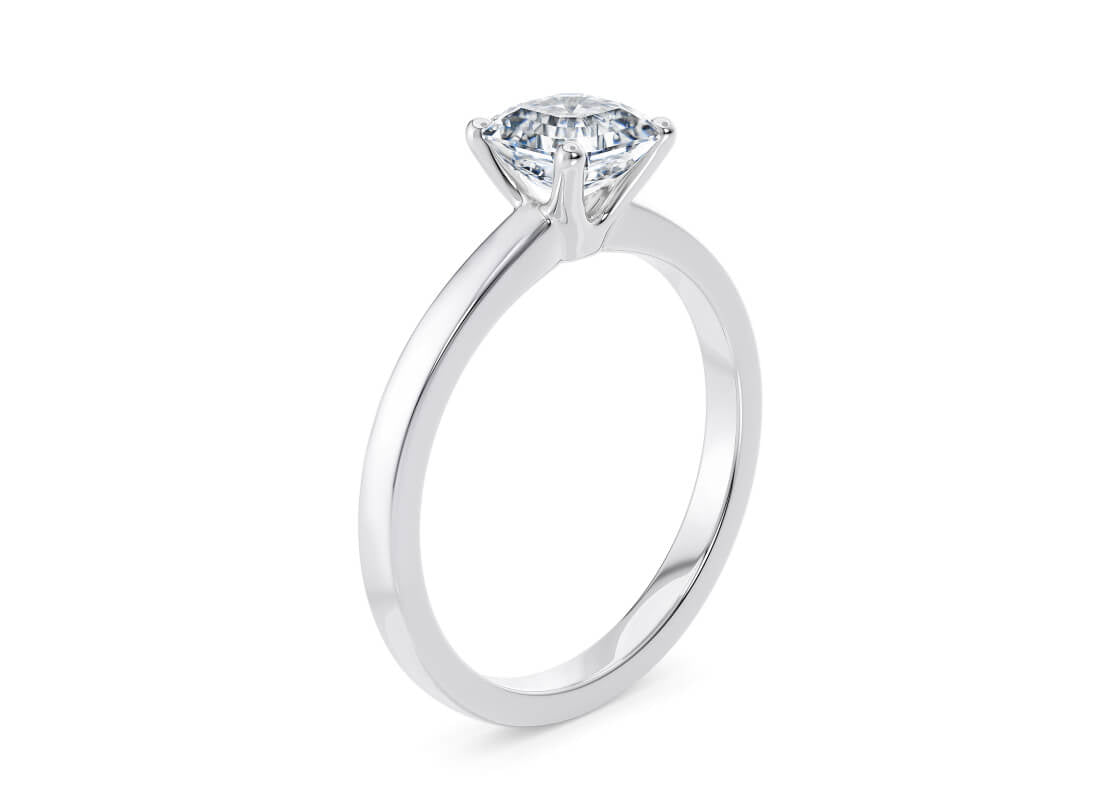 1477 Classic Solitaire Platinum Asscher Engagement Ring