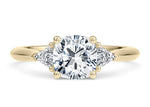 Paris Trilogy Yellow Gold 18k Cushion Engagement Ring