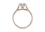 Aphrodite Halo Rose Gold 18k Cushion Engagement Ring