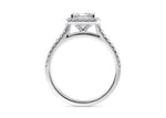 Aphrodite Halo Platinum Princess Engagement Ring