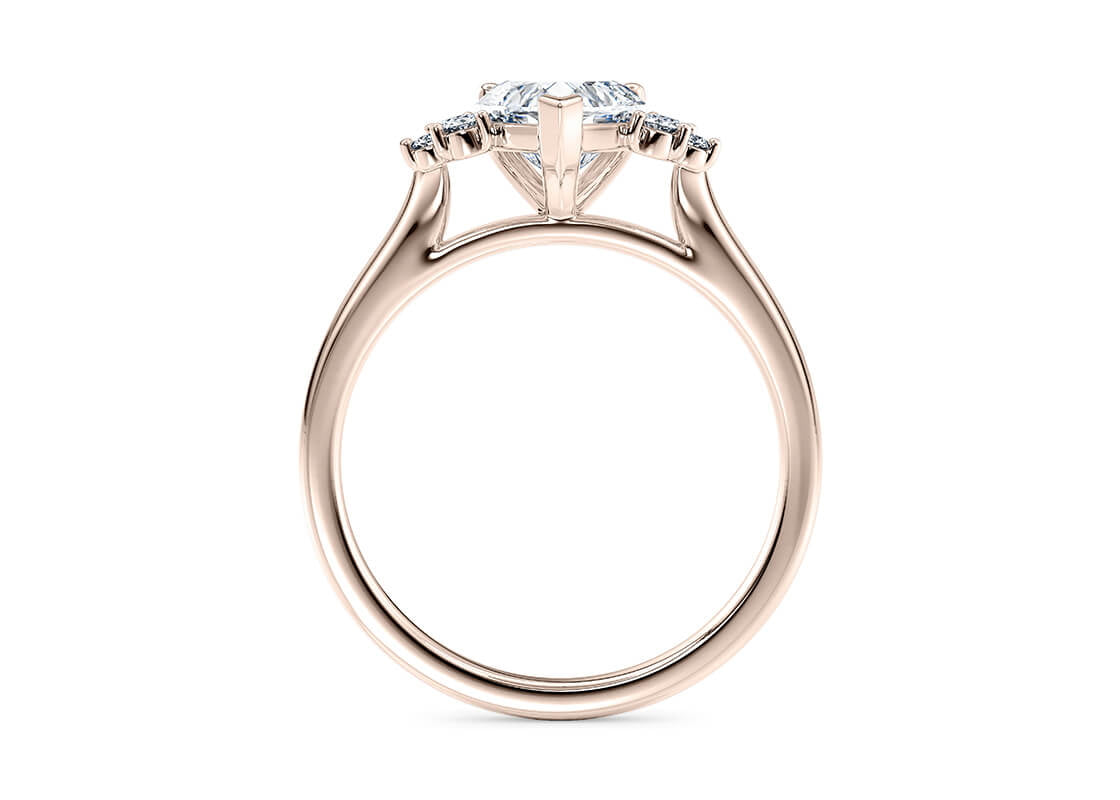 Rosa Vintage Rose Gold 18k Heart Engagement Ring