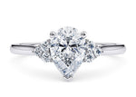 Rosa Vintage Platinum Pear Engagement Ring