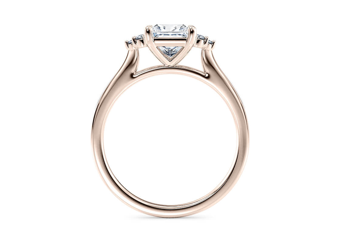 Rosa Vintage Rose Gold 18k Princess Engagement Ring
