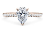 Aria Diamond Band Rose Gold 18k Pear Engagement Ring
