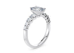 Lyra Diamond Band Platinum Emerald Engagement Ring