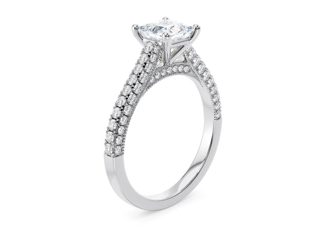 Bloomsbury Vintage Platinum Princess Engagement Ring