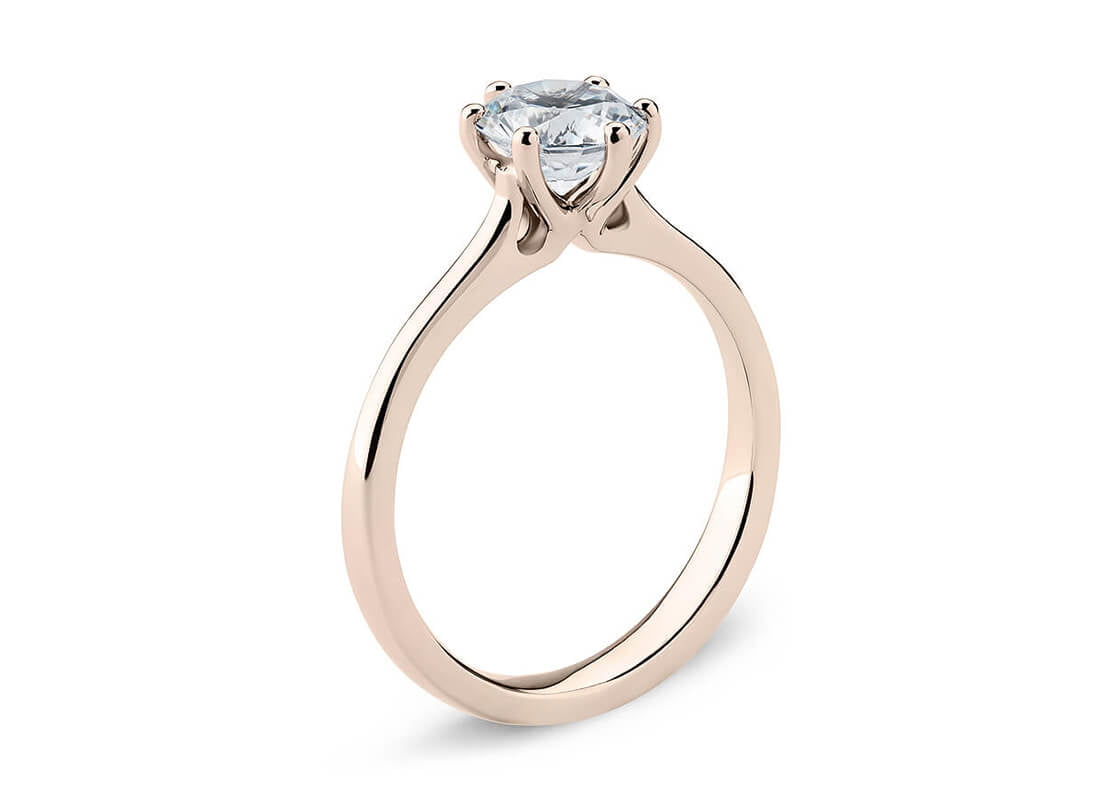 Principessa Solitaire Rose Gold 18k Round Engagement Ring