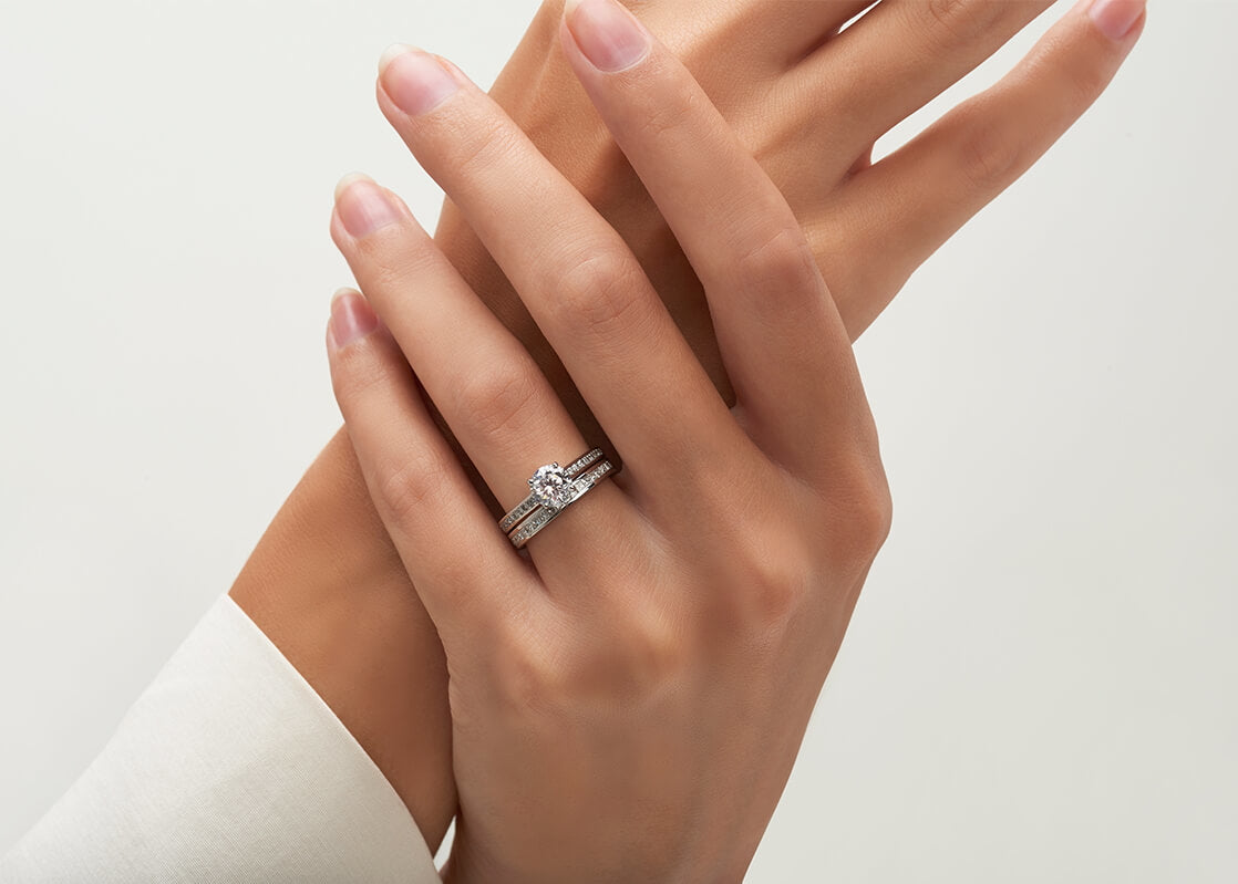 Allya White Gold 18k Half Set Eternity Ring
