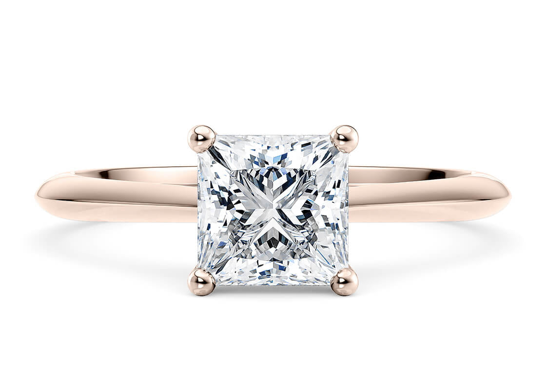 Hope Solitaire Rose Gold 18k Princess Engagement Ring