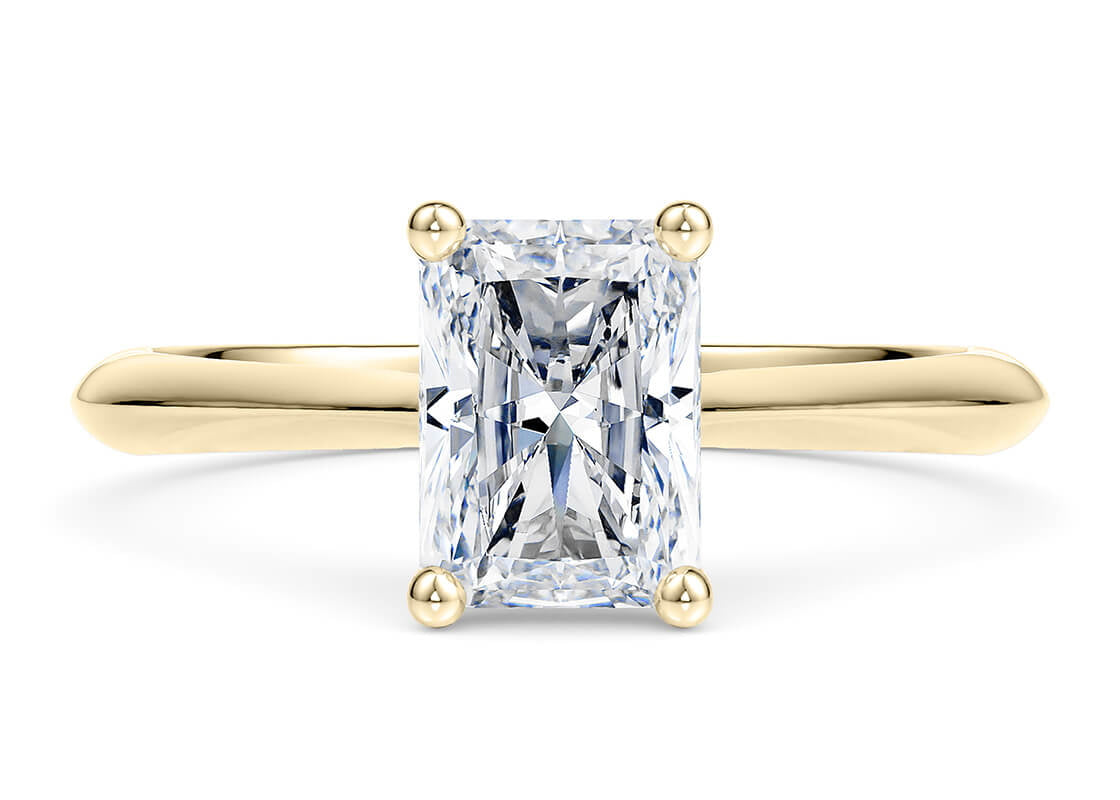Iris Solitaire Yellow Gold 18k Radiant Engagement Ring
