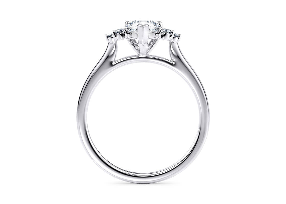 Rosa Vintage Platinum Pear Engagement Ring