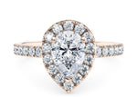Medici Halo Rose Gold 18k Pear Engagement Ring
