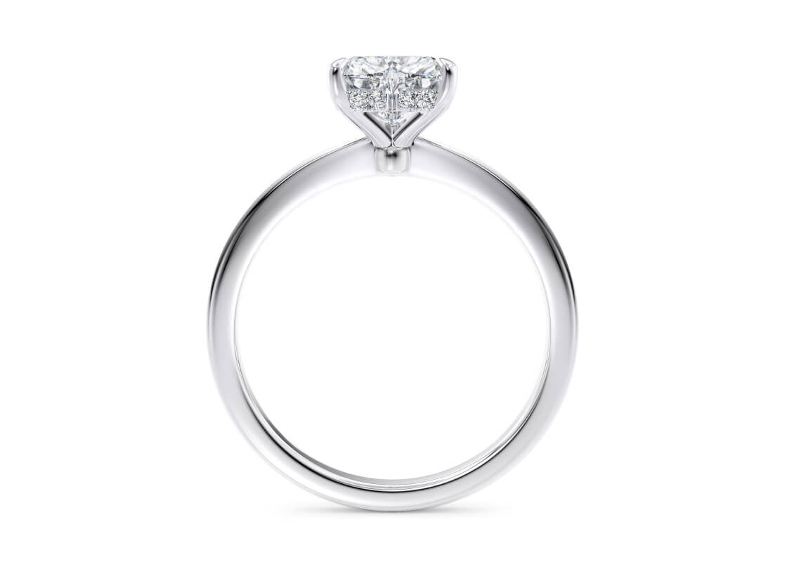 Starlight Solitaire Platinum Heart Engagement Ring