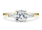 Alexandria Trilogy Yellow Gold 18k Cushion Engagement Ring