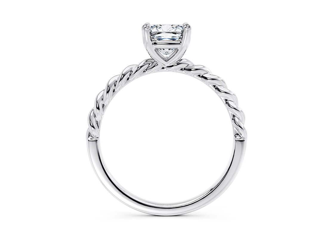 Ascot Solitaire Platinum Cushion Engagement Ring