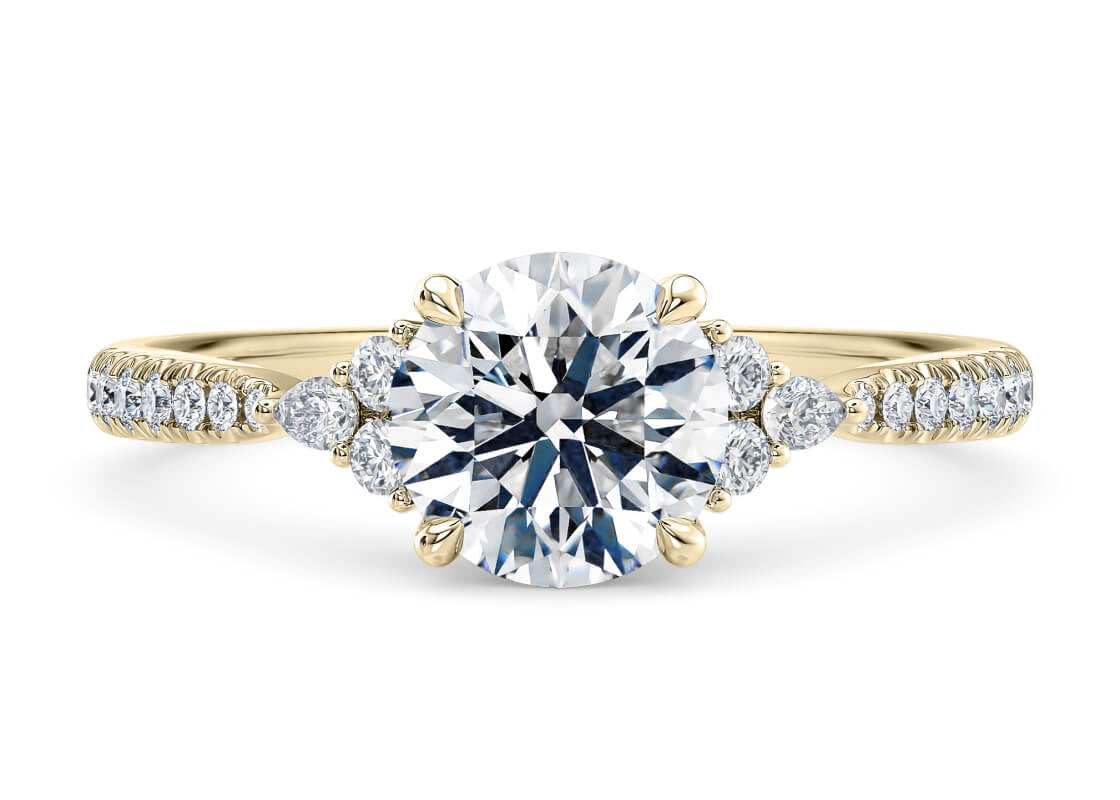 Gaia Vintage Yellow Gold 18k Round Engagement Ring
