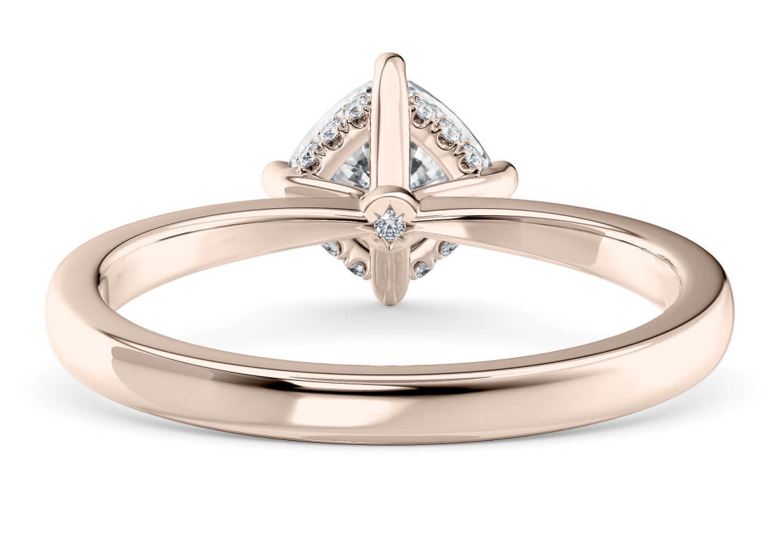 Starlight Compass Solitaire Rose Gold 18k Cushion Engagement Ring
