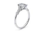 Jasmine Vintage Platinum Emerald Engagement Ring