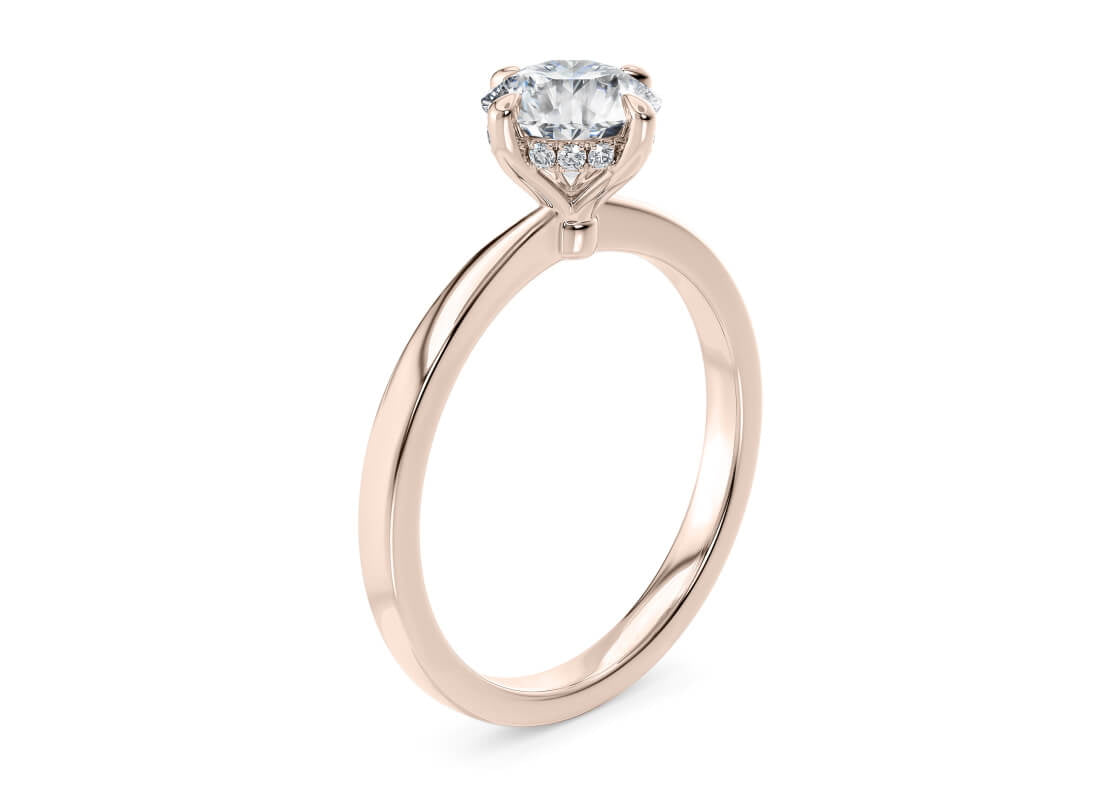 Starlight Compass Solitaire Rose Gold 18k Round Engagement Ring
