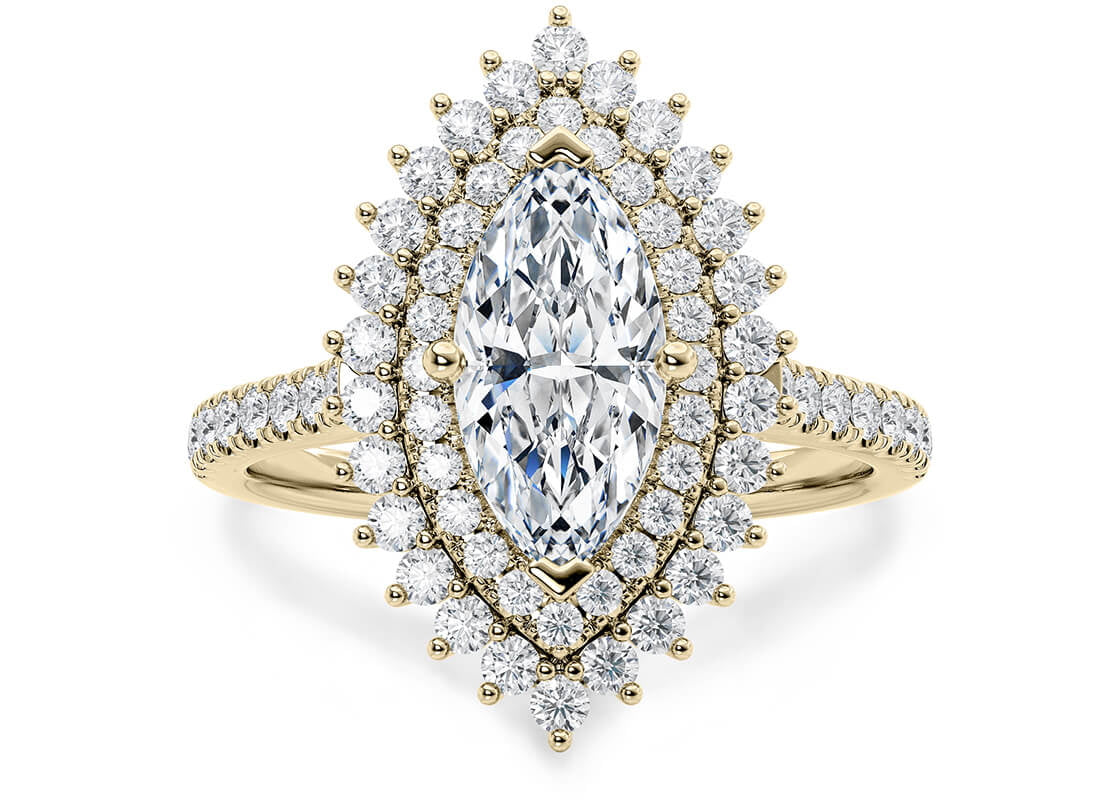 Berkeley Halo Yellow Gold 18k Marquise Engagement Ring