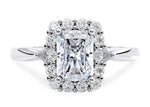 Hampstead Halo Platinum Radiant Engagement Ring