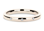 3 stones Rose Gold 18k Wedding Band