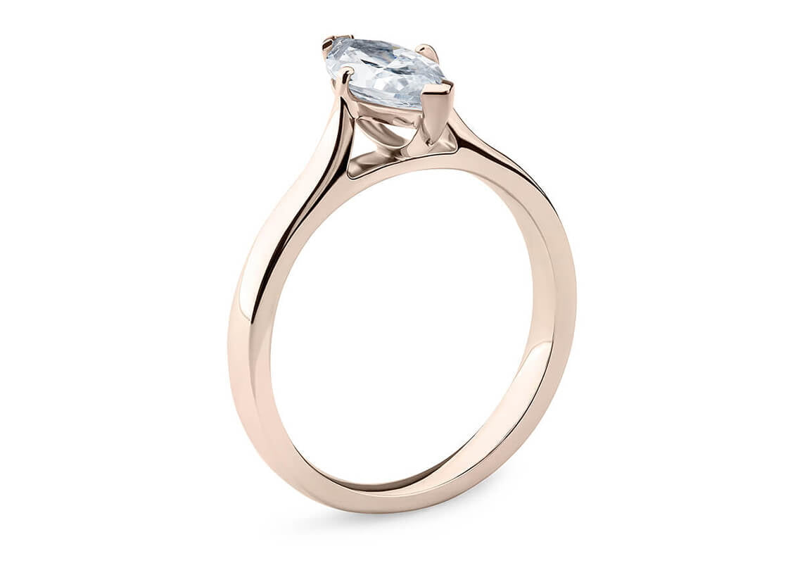 Contour Solitaire Rose Gold 18k Marquise Engagement Ring