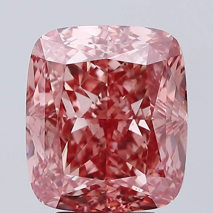 5.27ct Cushion modified Lab Grown Diamond (Colour Fancy Vivid Pink, Clarity SI1, IGI Certified)