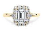 Hampstead Halo Yellow Gold 18k Emerald Engagement Ring